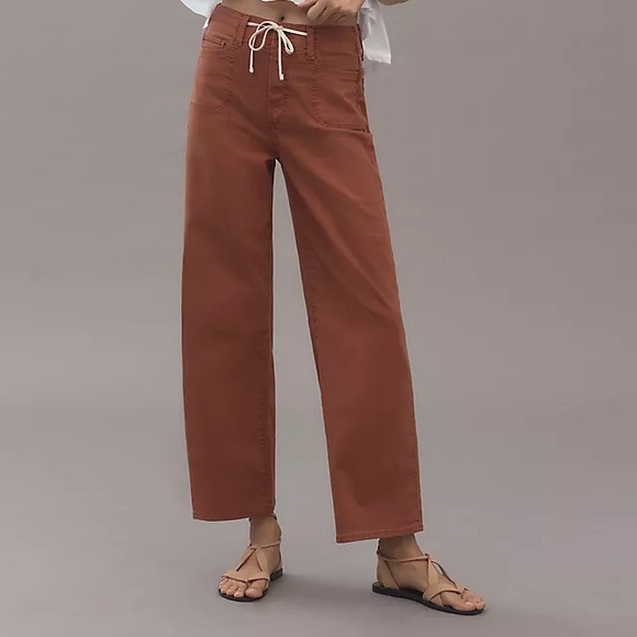PAIGE Pants - PAIGE Ari Tie-Waist High-Rise Wide-Leg Jeans